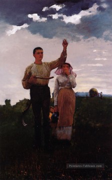  peint - Répondre à la corne aka Le signal de la maison réalisme peintre Winslow Homer